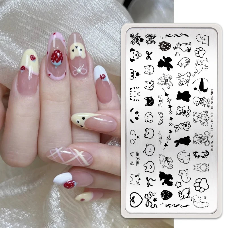 BORN PRETTY Nail Stamping Plates – Butterfly, Lace, Floral