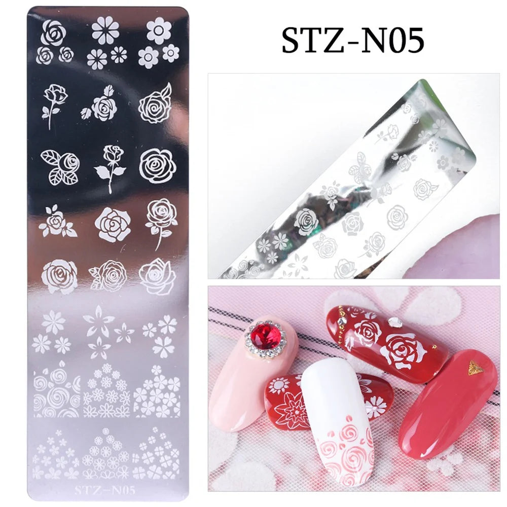 Butterfly Nail Stamping Plate – Flower & Geometric DIY Nail Art Template 1PC