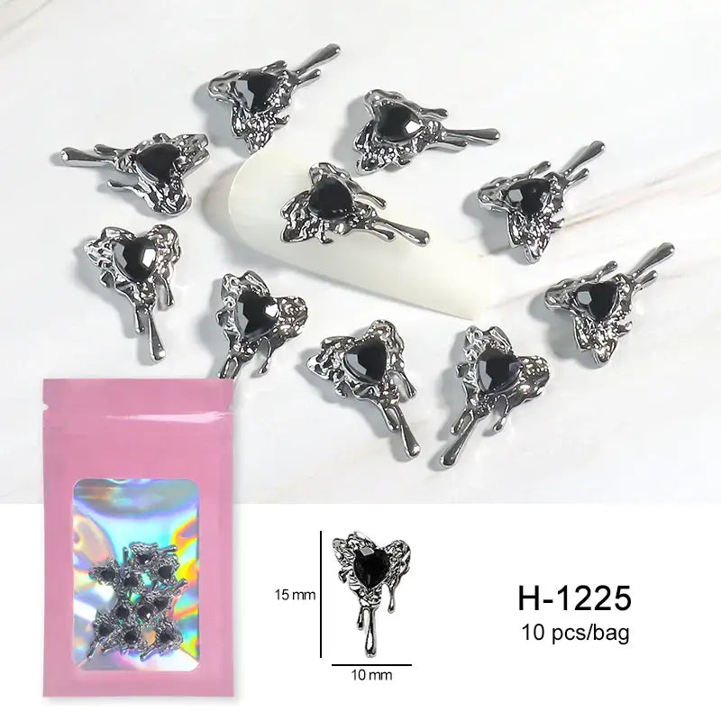 Halloween Nail Charms – 3D Ghost, Skull, Pumpkin in Gold/Silver