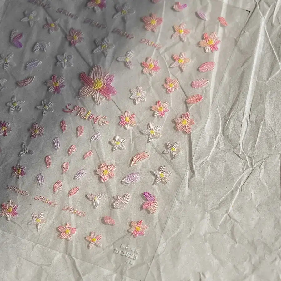 5D Flower Nail Art Stickers for DIY Manicure