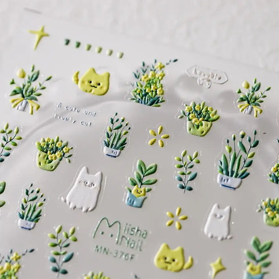 5D Flower Nail Art Stickers for DIY Manicure