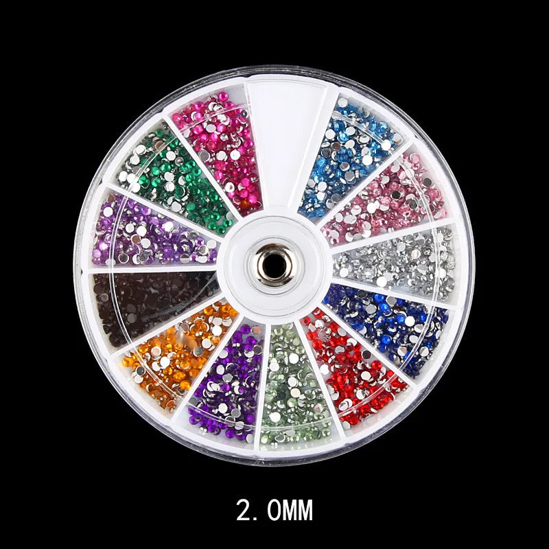 3D Nail Rhinestones – Flatback Beads - Mixed 12 Color