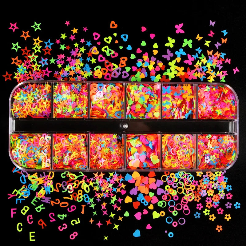 Neon 3D Nail Art Glitter