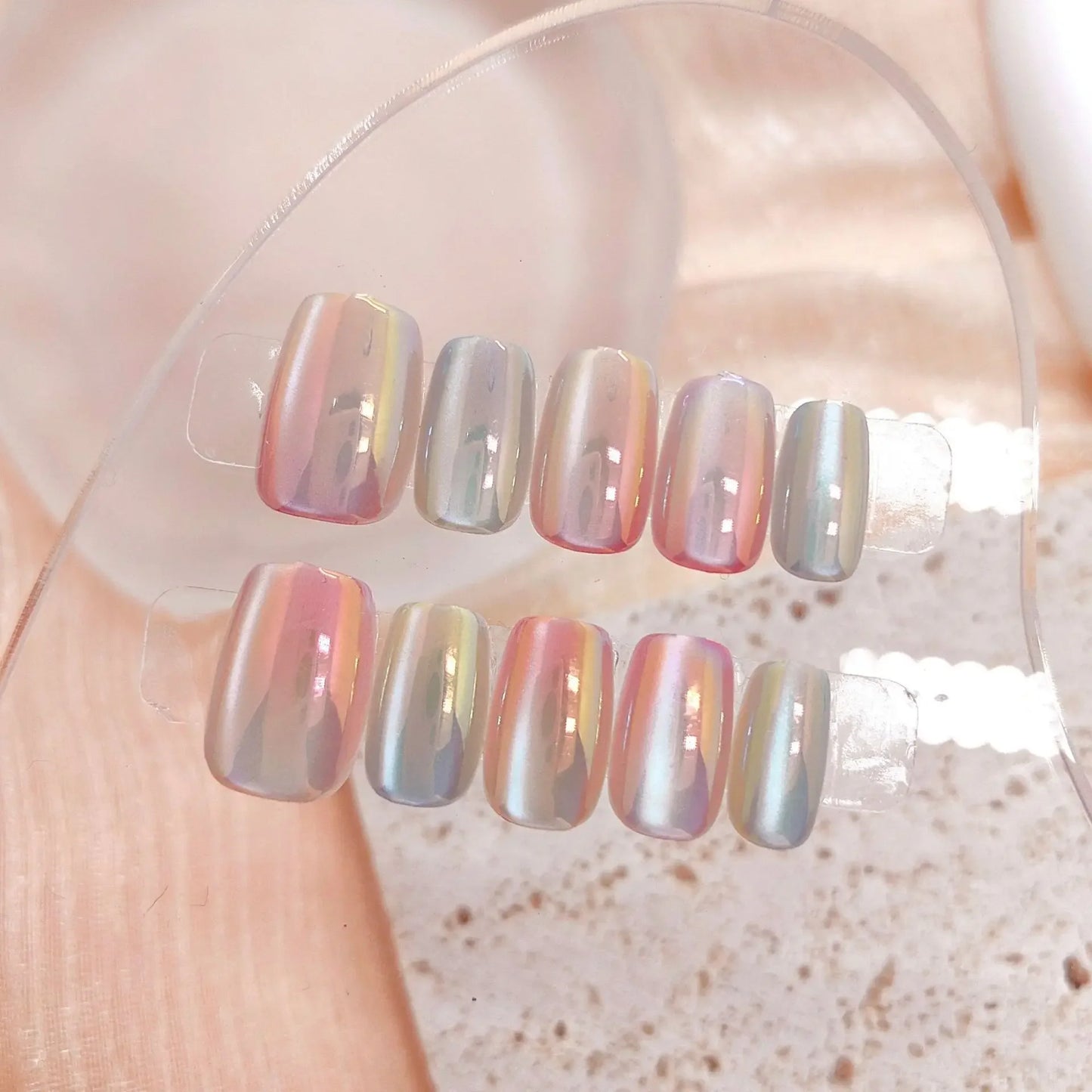 Handmade Press-On Nails – Premium Electroplated - 10 Pc. Set
