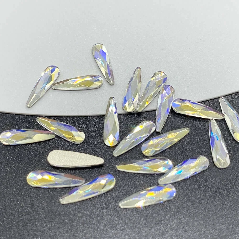 Raindrop Nail Rhinestones – Flatback Glitter Glass 3D Nail Charms