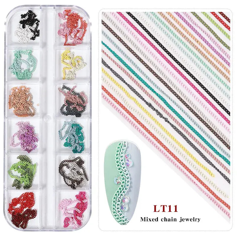 Mixed Style Nail Chain Jewelry – 3D Nail Art Chains