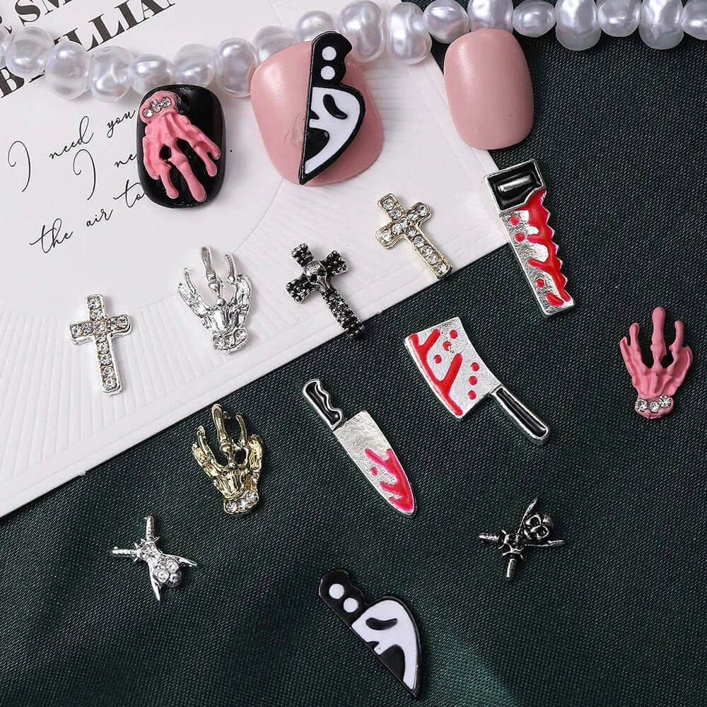 Bloody Knife Nail Charms – Horror Halloween Nails
