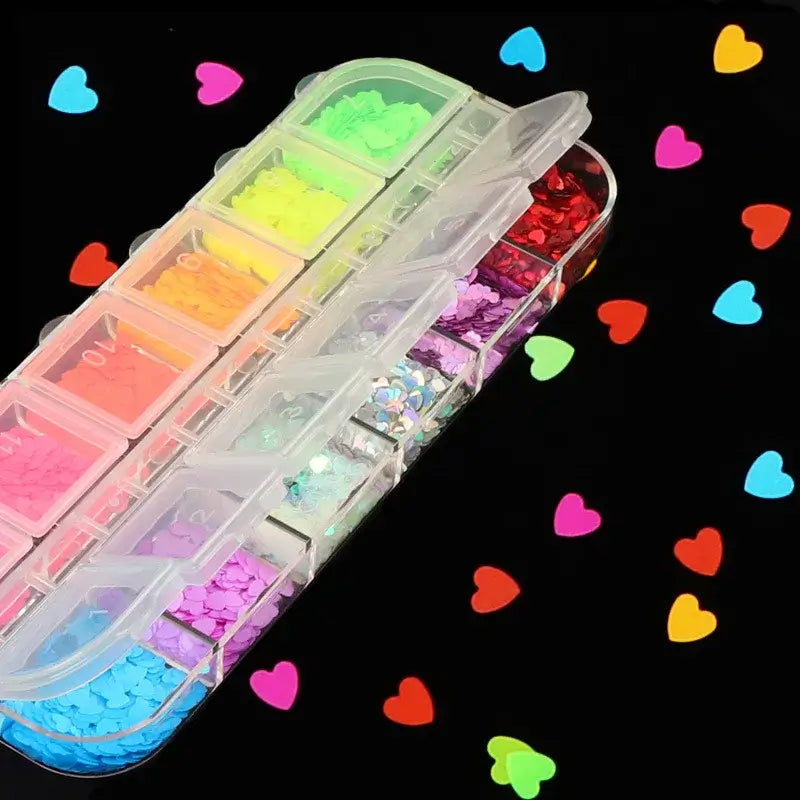 Neon 3D Nail Art Glitter Confetti – Butterfly & Stars