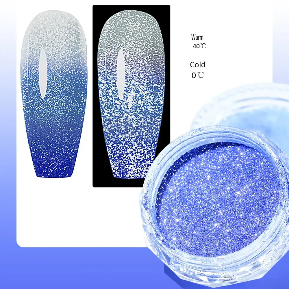 Thermal Temperature Changing Nail Powder – Reflective Chrome Glitter