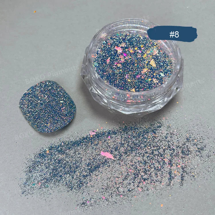 1 Box Aurora Glitter Opal Flakes – Iridescent Sequins Nail Art Powder for Mermaid Nails