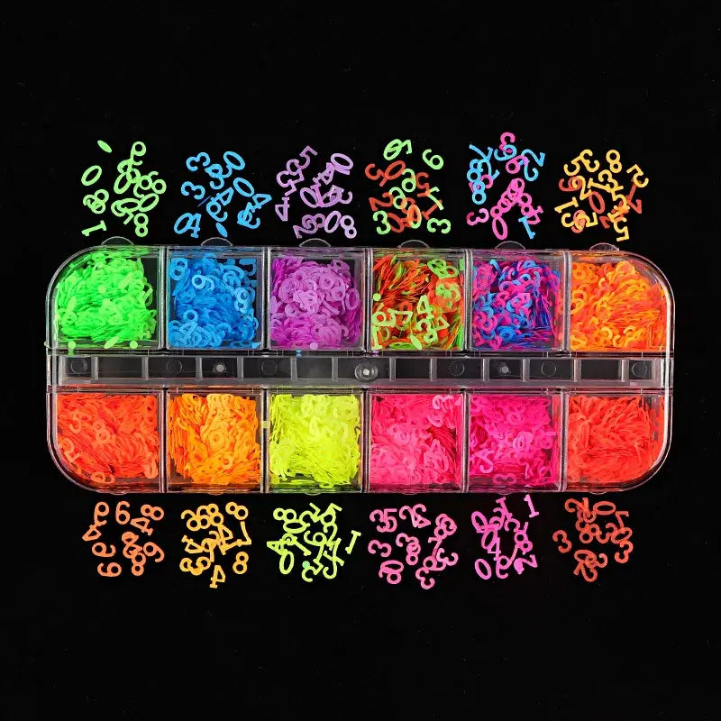 Neon 3D Nail Art Glitter Confetti – Butterfly & Stars