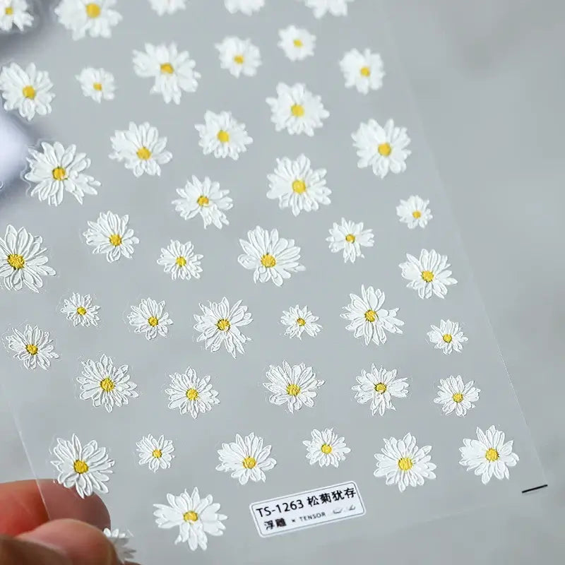 5D Kawaii Bee Nail Stickers – Yellow Embroidered Effect