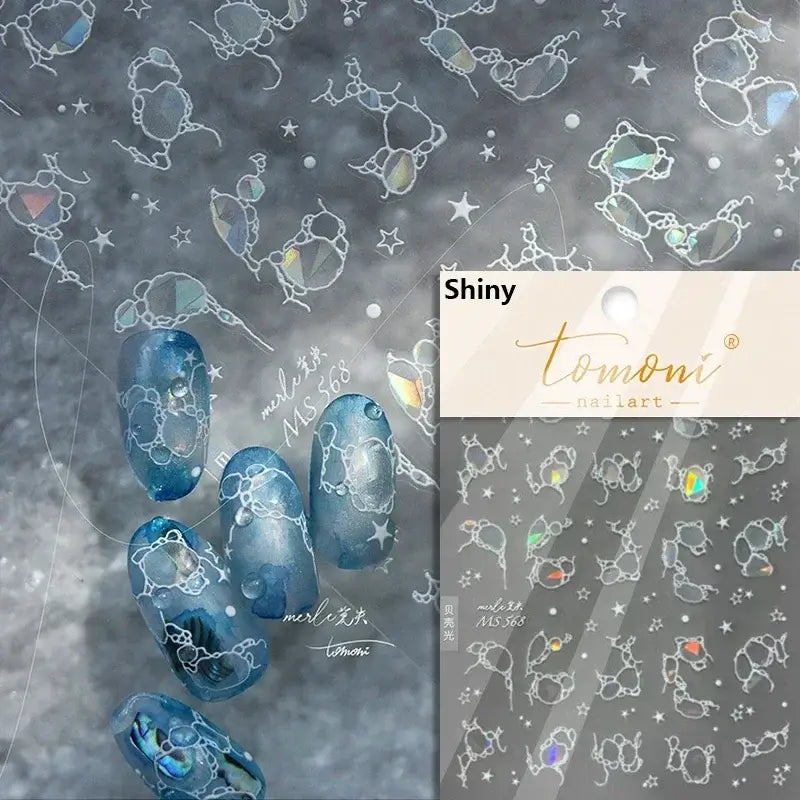 Cute Dolphin & Goldfish Jelly Nail Stickers