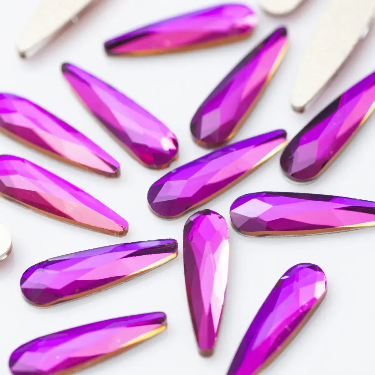 Raindrop Nail Rhinestones – Flatback Glitter Glass 3D Nail Charms