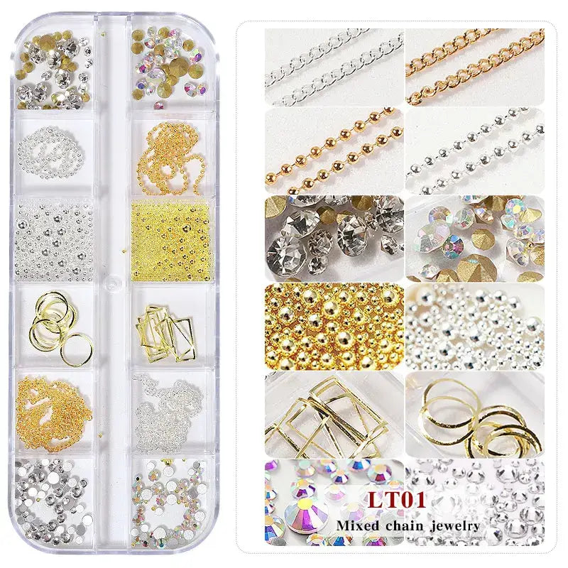 Mixed Style Nail Chain Jewelry – 3D Nail Art Chains