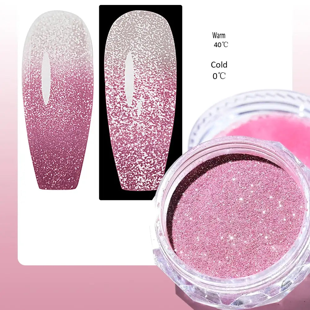 Thermal Temperature Changing Nail Powder – Reflective Chrome Glitter
