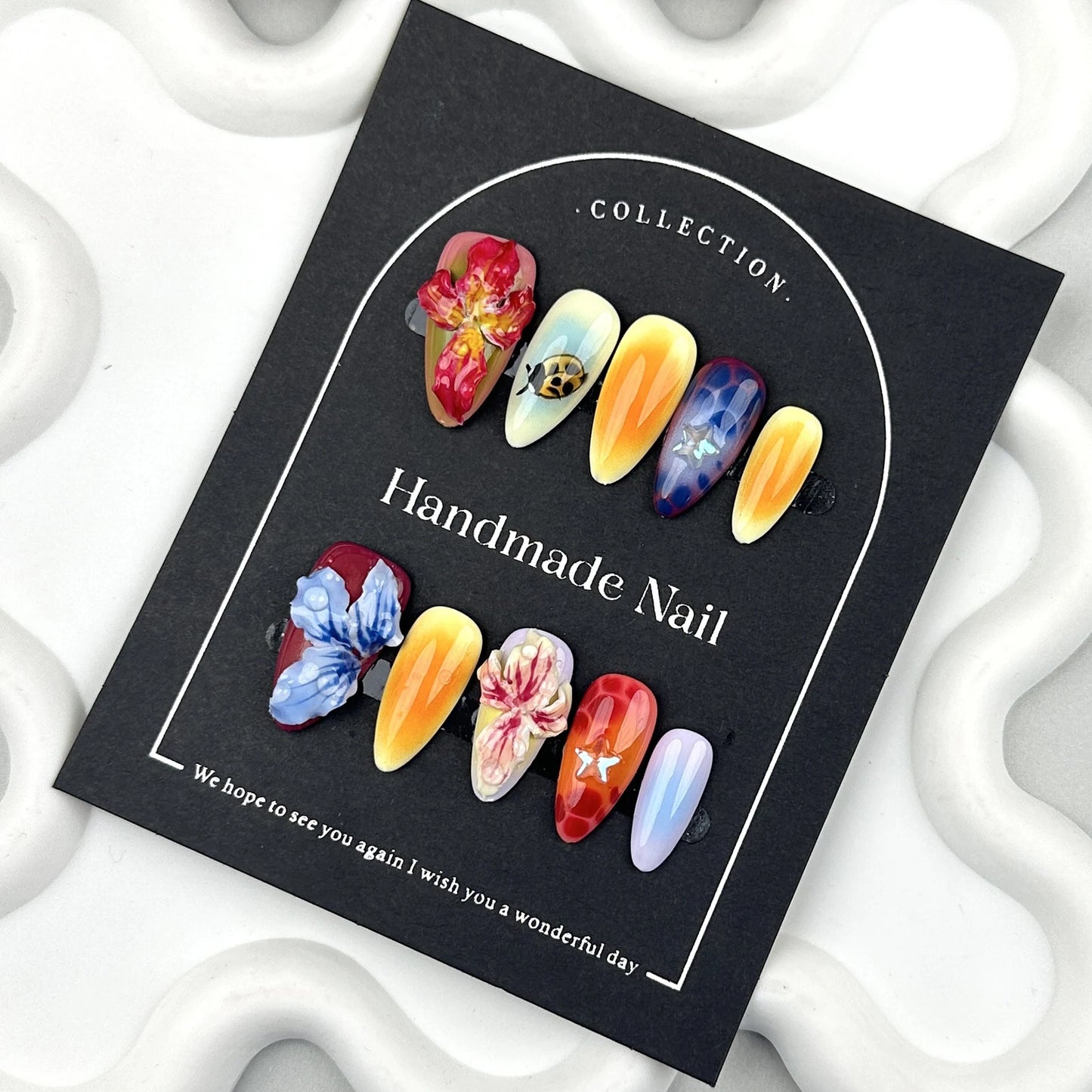 Press On Nails – French Almond Designs