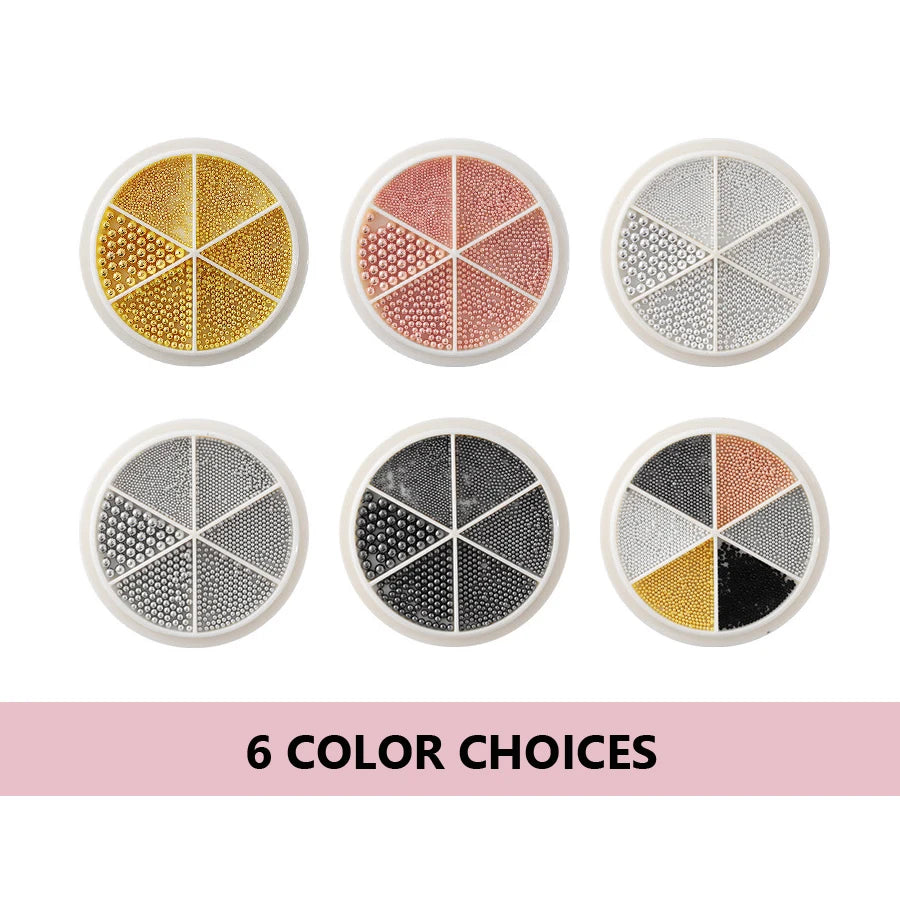 Metal Nail Caviar Beads for 3D Nail Art Designs
