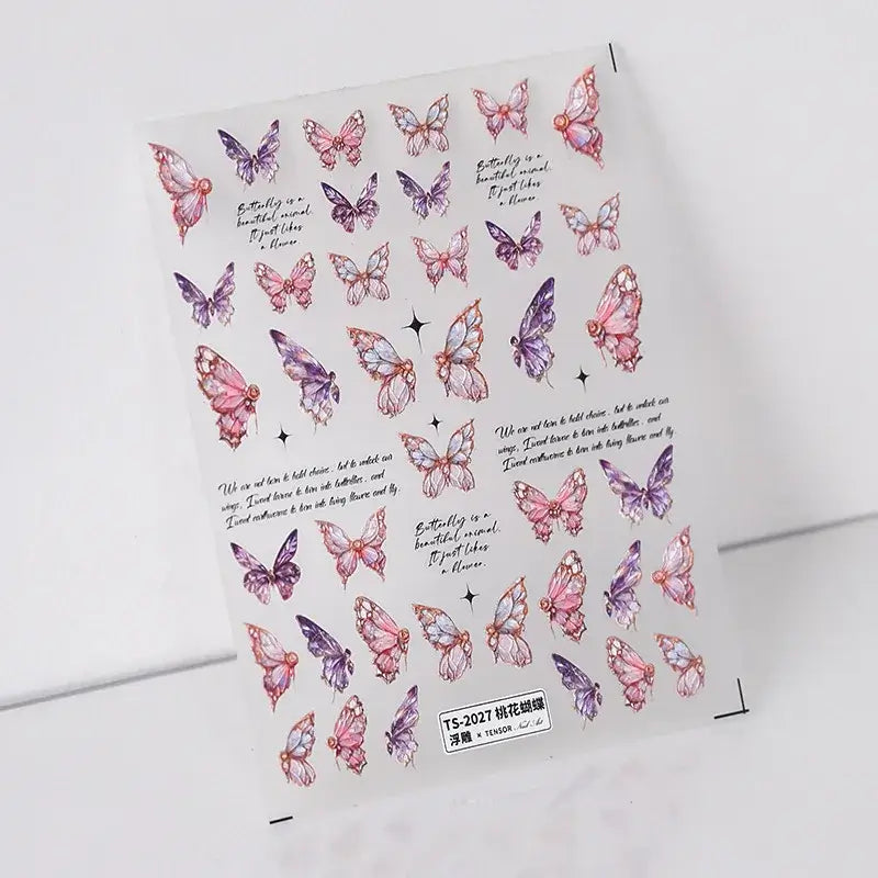 5D Flower Nail Art Stickers for DIY Manicure