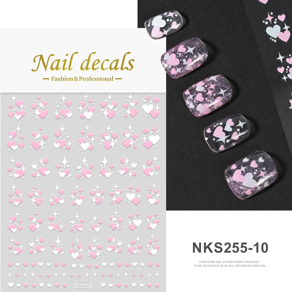 1pcs Star-Themed 3D Glitter Nail Stickers – Anime Rectangle DIY Nail Art Decals