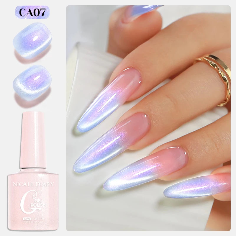 NICOLE DIARY Jelly Pink Cat Magnetic Gel Nail Polish 10mL