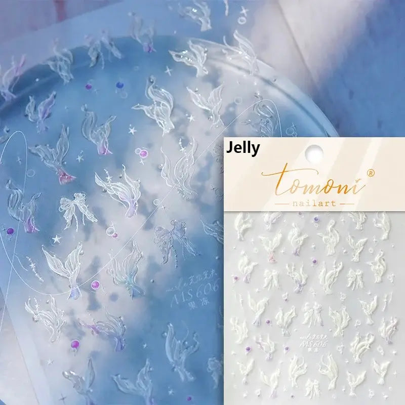Cute Dolphin & Goldfish Jelly Nail Stickers