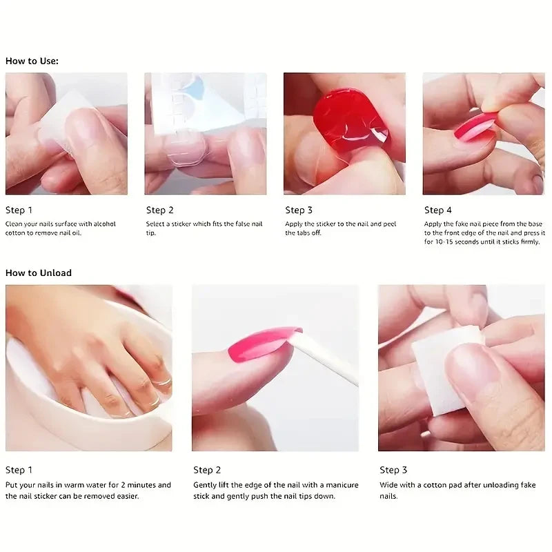 Dark Red Press On Nails Long Almond Gold-Powder Stone