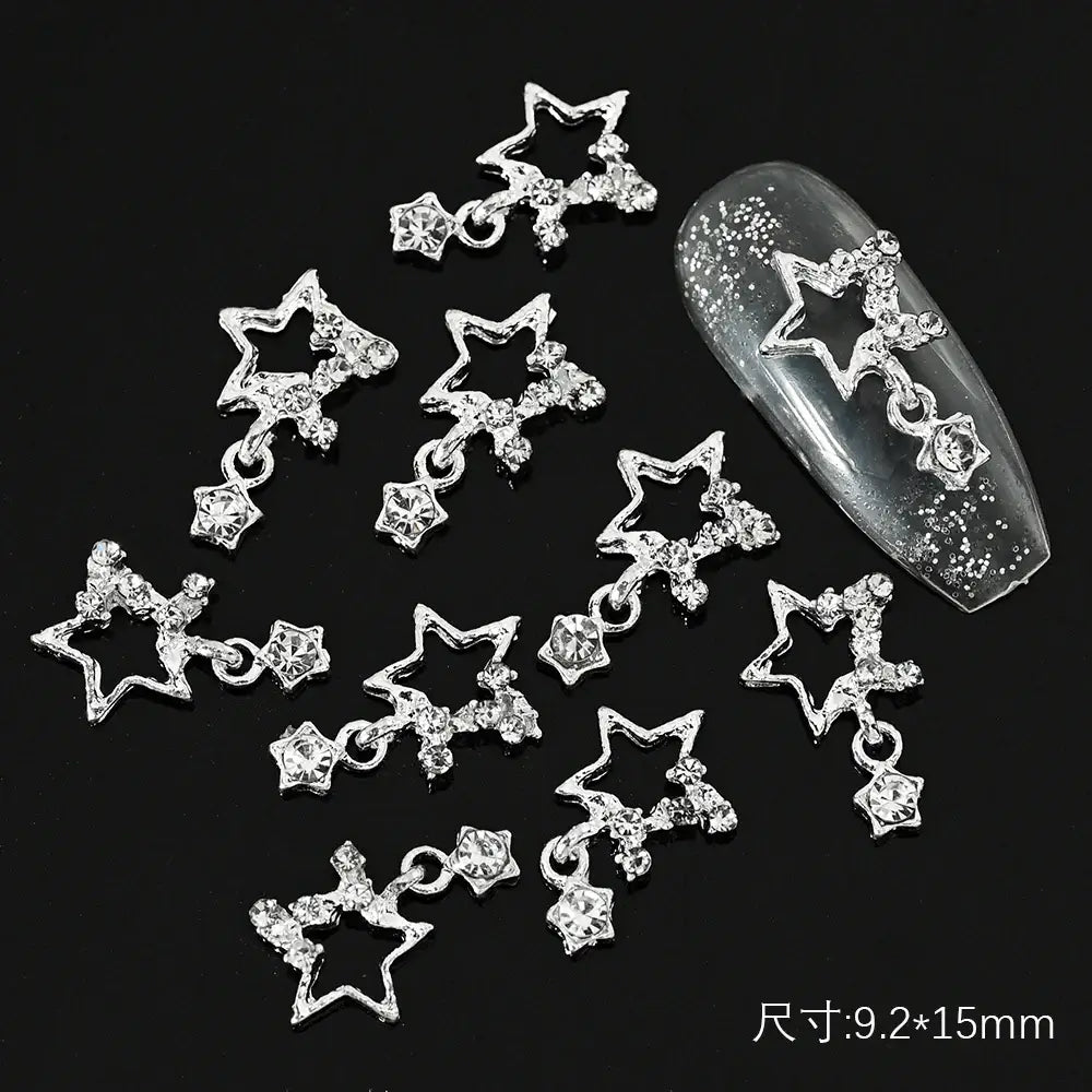 10Pcs Alloy Enamel Bee Design 3D Nail Charms