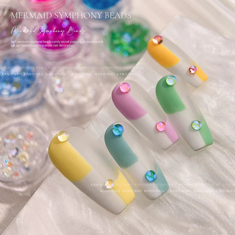 Aurora Bubble Beads Nail Art Charms
