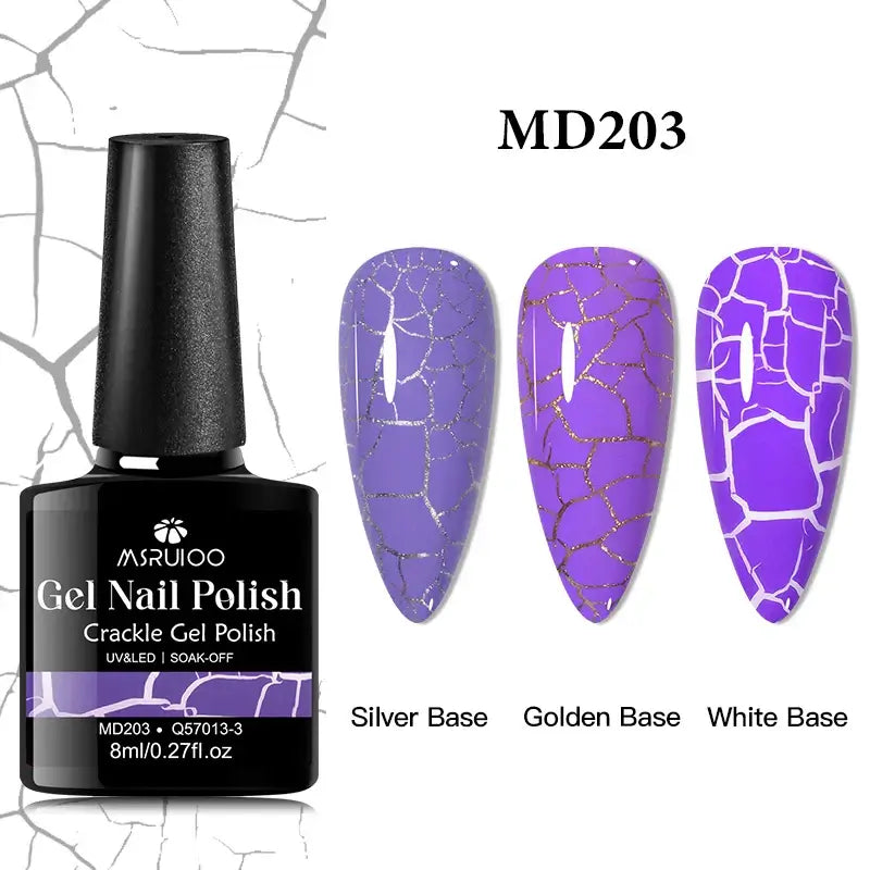 8ml Crackle Gel Nail Polish – UV/LED Soak Off Hybrid Varnish