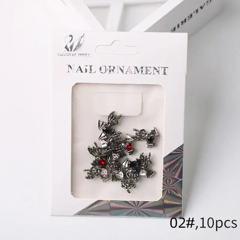 Halloween 3D Nail Charms – Cross Rhinestone Alloy Set