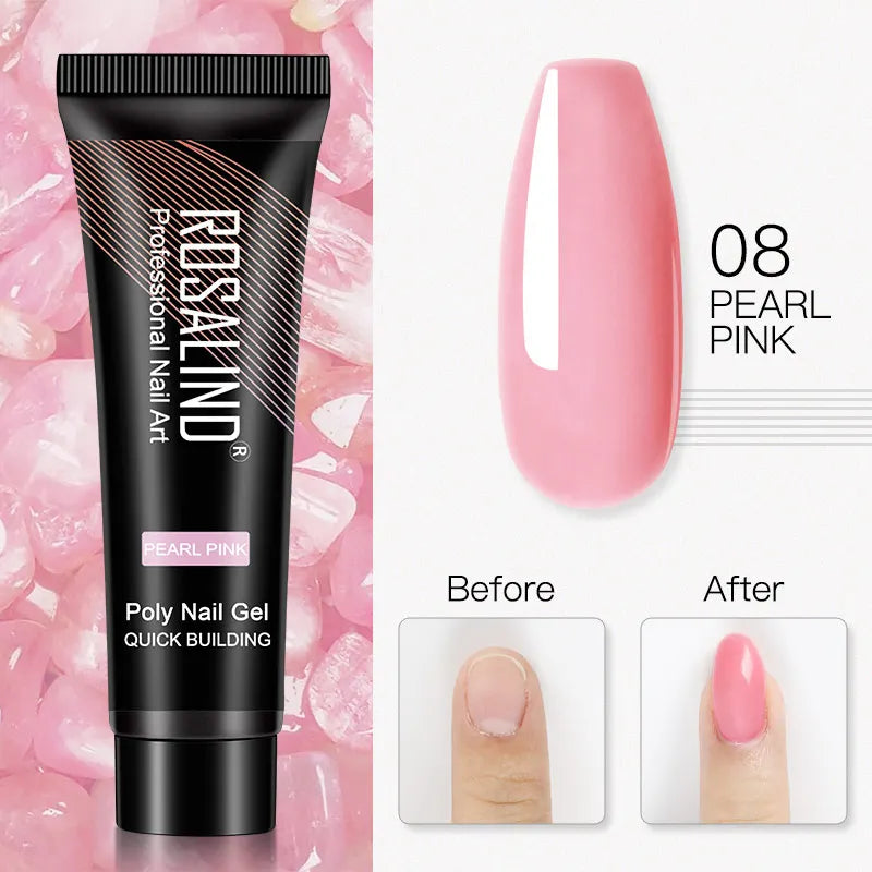 ROSALIND Glitter Poly Gel Nail Extension – 15ml