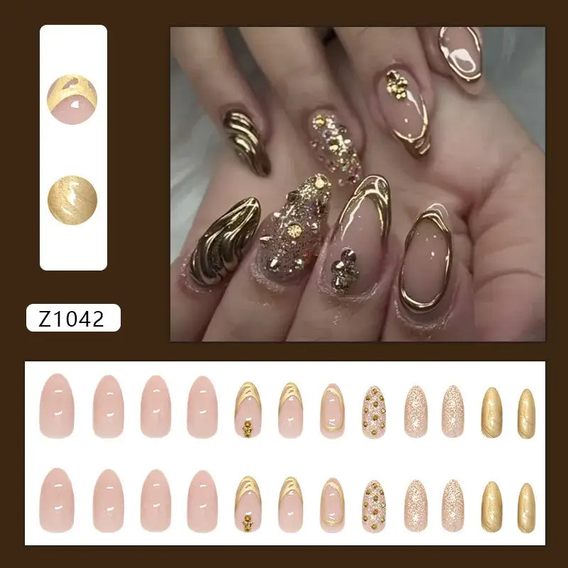 PRESS ON NAILS – French Almond Shaped