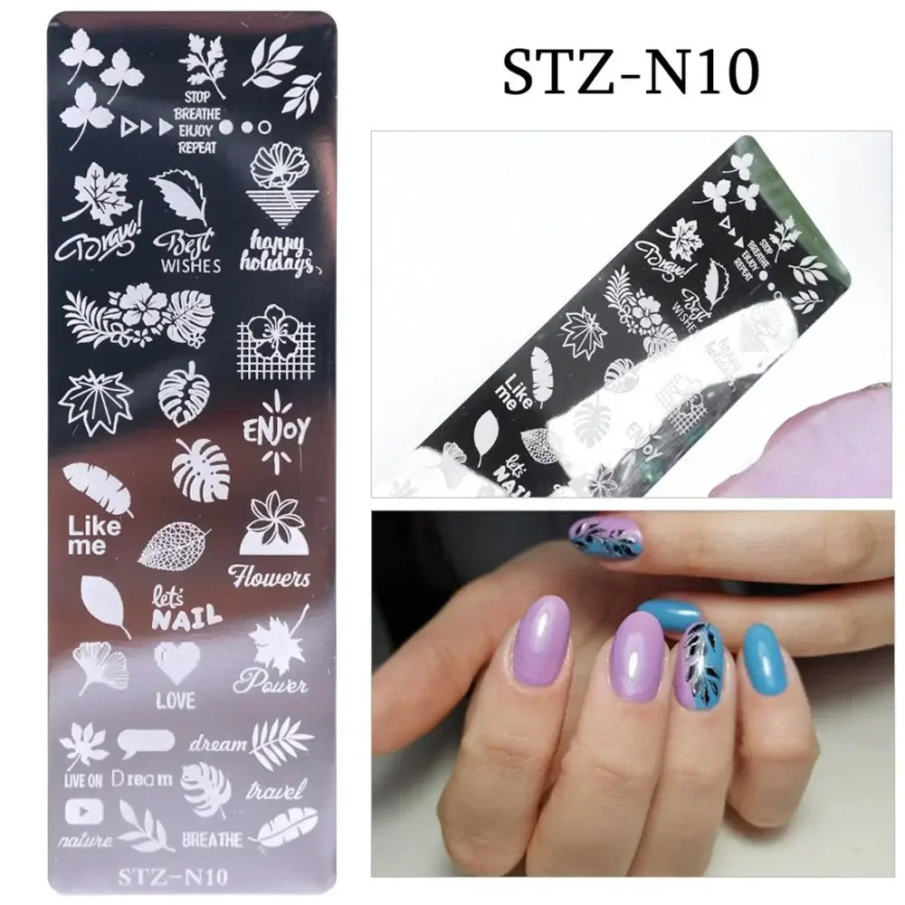 Assorted Nail Stamping Plates - Butterfly, Flower, Geometry