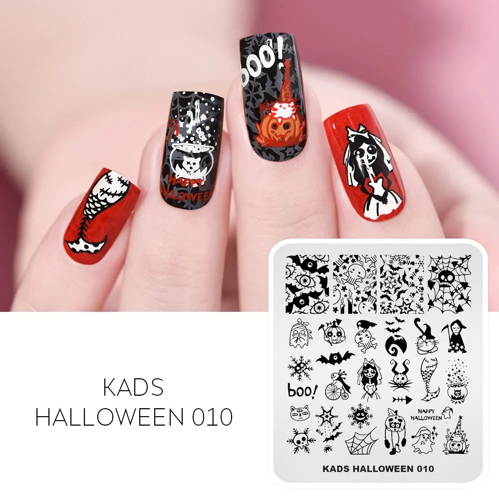 Halloween Nail Stamping Plate – Skull, Bat & Pumpkin Nail Art Designs