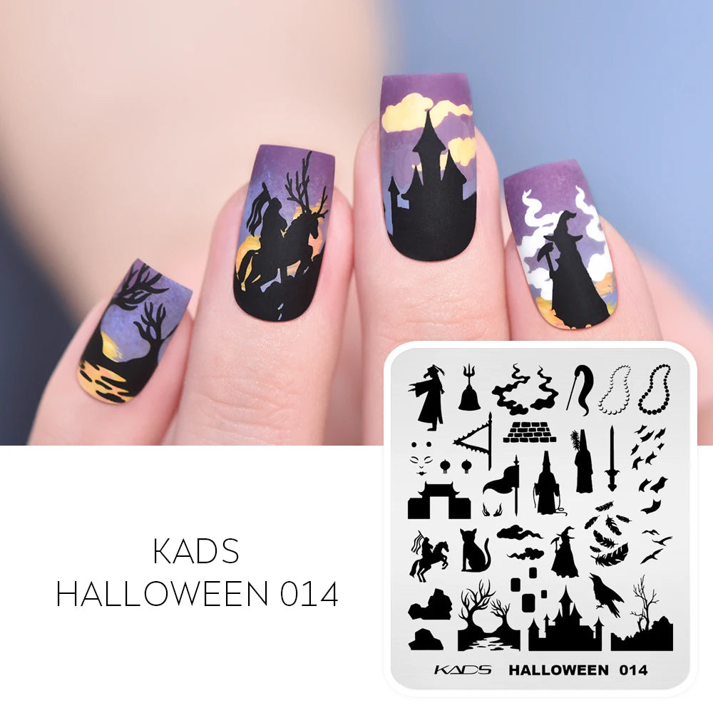 Halloween Nail Stamping Plate – Skull, Bat & Pumpkin Nail Art Designs