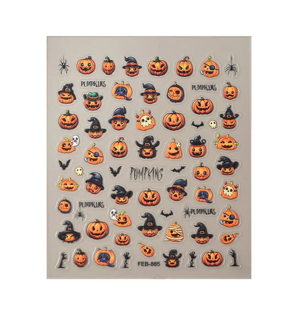 Halloween Skull Nail Art Stickers for Spooky Designs
