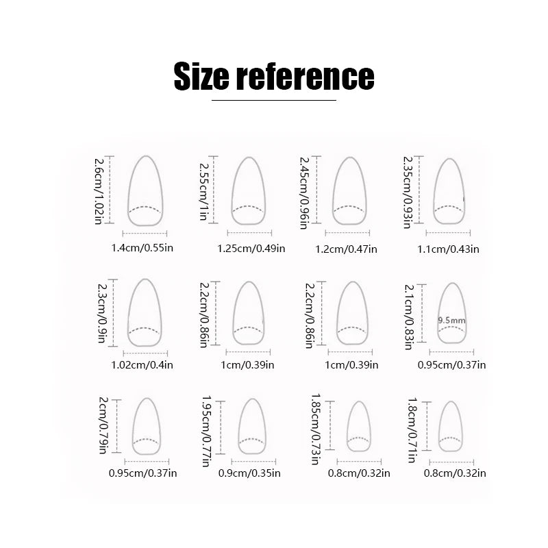 24 Long Almond Press-On Nails – Fake Nails with Glue & Nail File