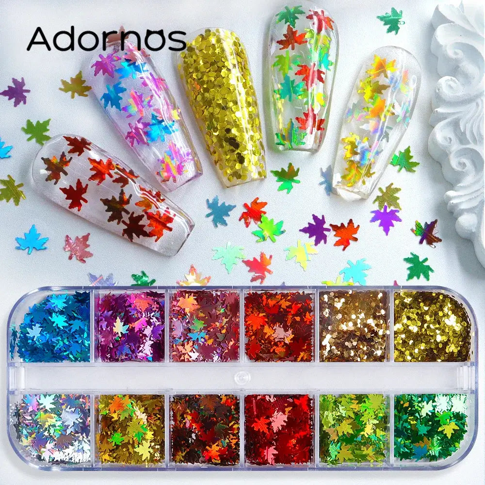 Autumn Maple Leaf Nail Glitter – Fall Sequins for Nail Art