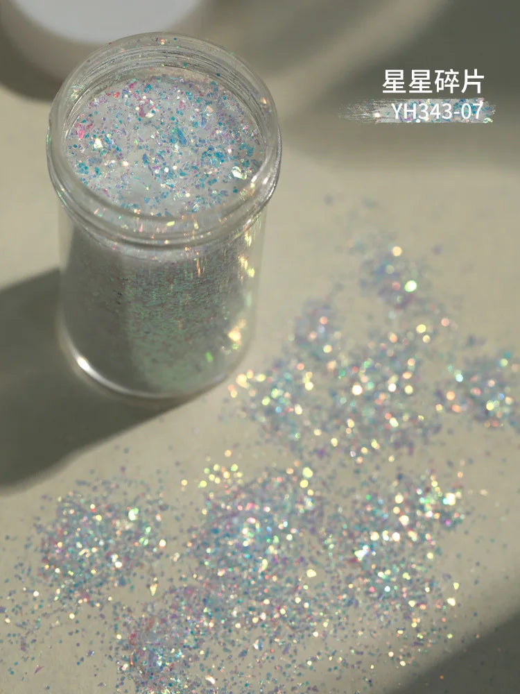 1 Box Aurora Glitter Opal Flakes – Iridescent Sequins Nail Art Powder for Mermaid Nails