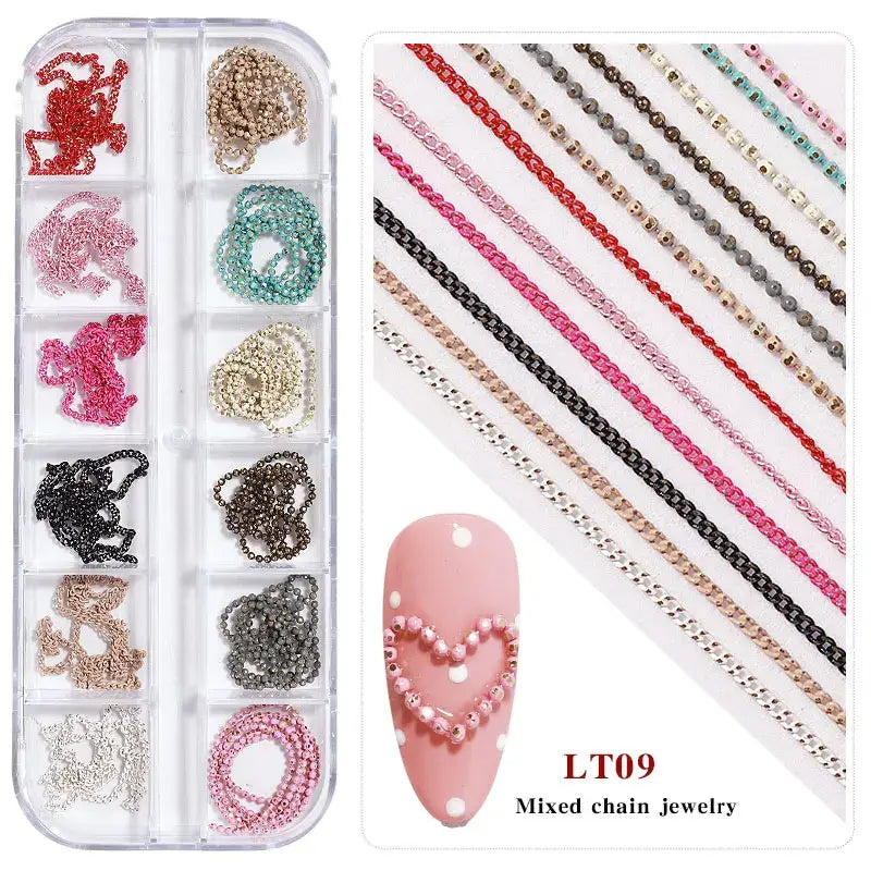 Mixed Style Nail Chain Jewelry – 3D Nail Art Chains
