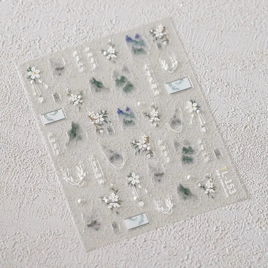 5D Flower Nail Art Stickers for DIY Manicure