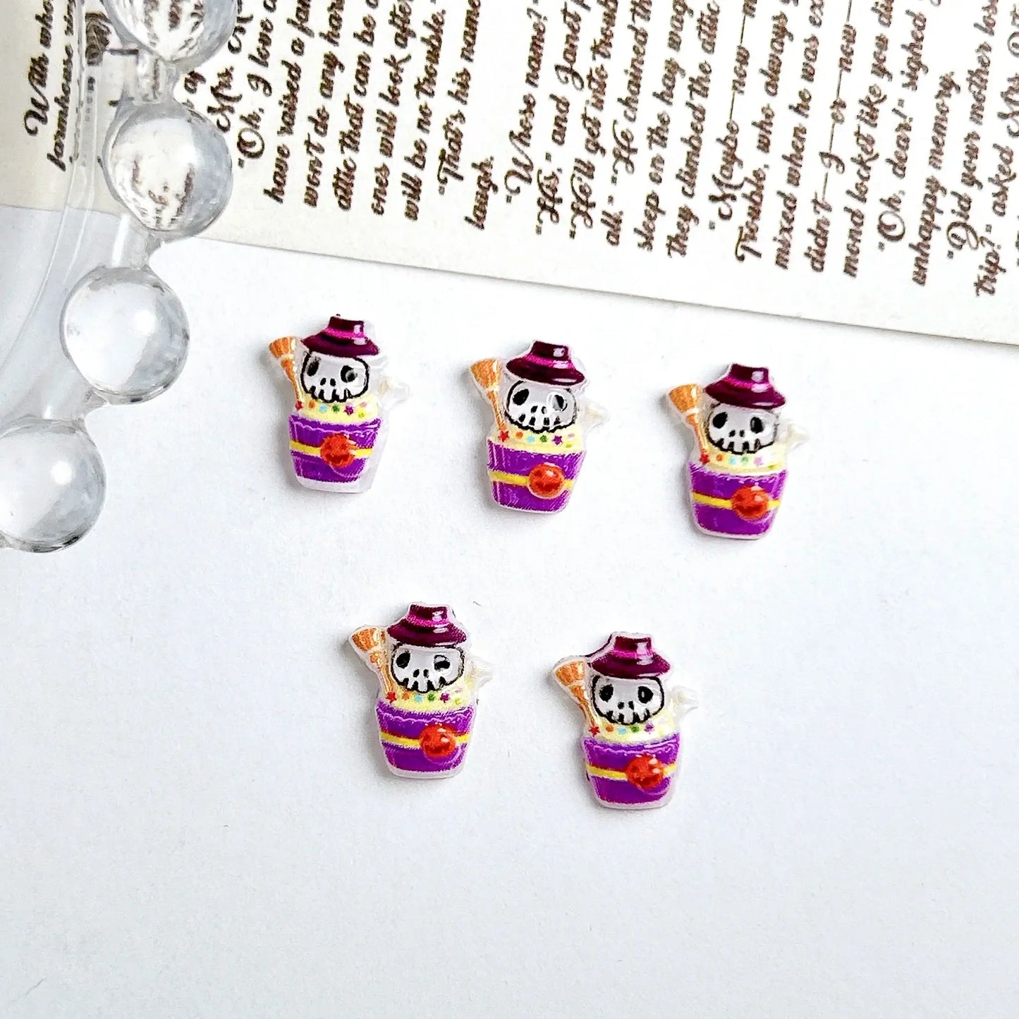 3D Halloween Resin Nail Charms – Ghost, Pumpkin, Cat, House