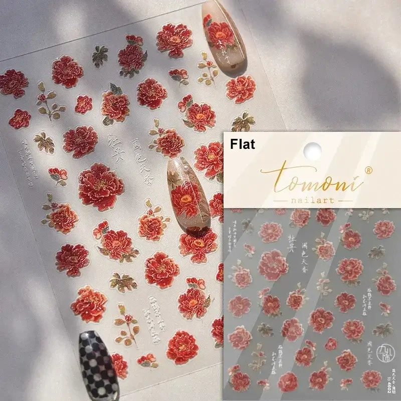 5D Flower Nail Art Stickers for DIY Manicure