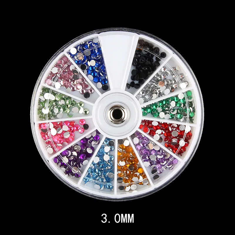 3D Nail Rhinestones – Flatback Beads - Mixed 12 Color