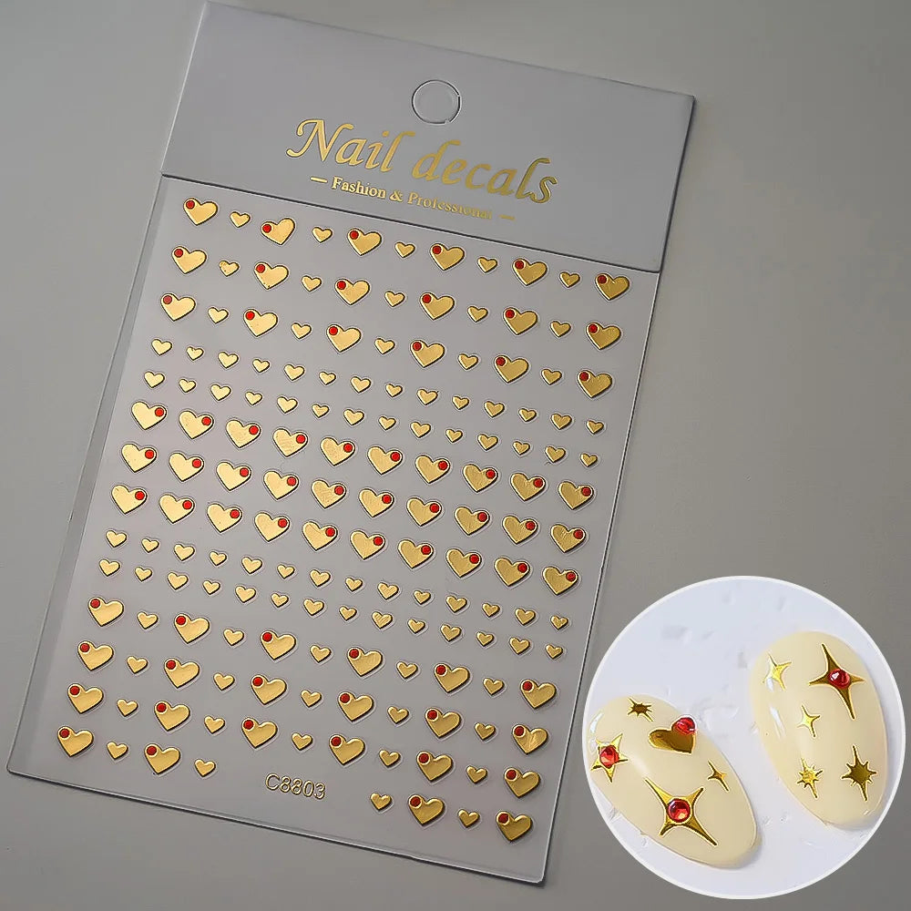 1pcs Star-Themed 3D Glitter Nail Stickers – Anime Rectangle DIY Nail Art Decals