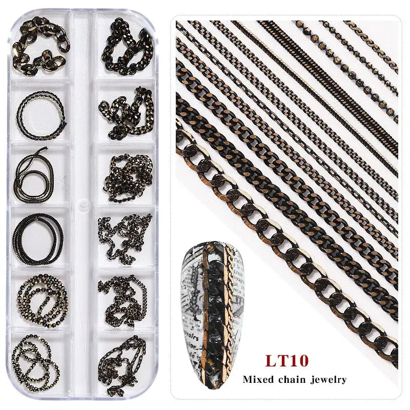 Mixed Style Nail Chain Jewelry – 3D Nail Art Chains
