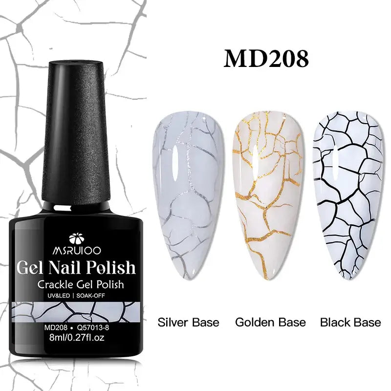 8ml Crackle Gel Nail Polish – UV/LED Soak Off Hybrid Varnish