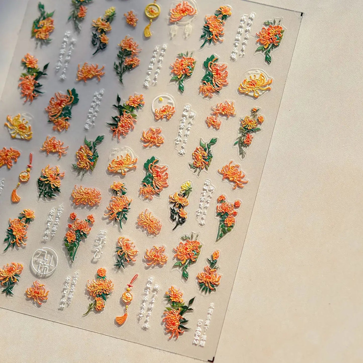 5D Flower Nail Art Stickers for DIY Manicure