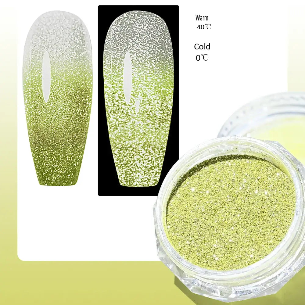 Thermal Temperature Changing Nail Powder – Reflective Chrome Glitter
